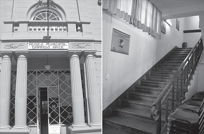 Vista de la fachada y de la escalera de acceso al Museo Etnogr&aacute;fico Municipal D&aacute;maso Arce hasta el a&ntilde;o 2014. Foto: Mar&iacute;a Gabriela Chaparro, 2009.