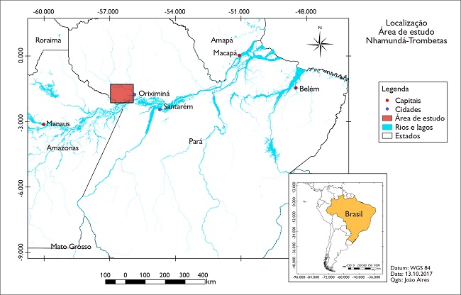 Mapa de localiza&ccedil;&atilde;o da &aacute;rea de estudo.