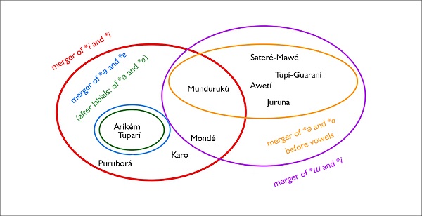 Distribution of innovations affecting PT *ə and *ɨ.