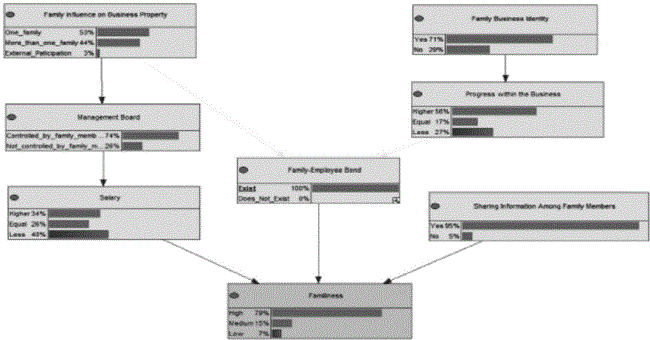 Graphic model for the existence of family-employee bond.