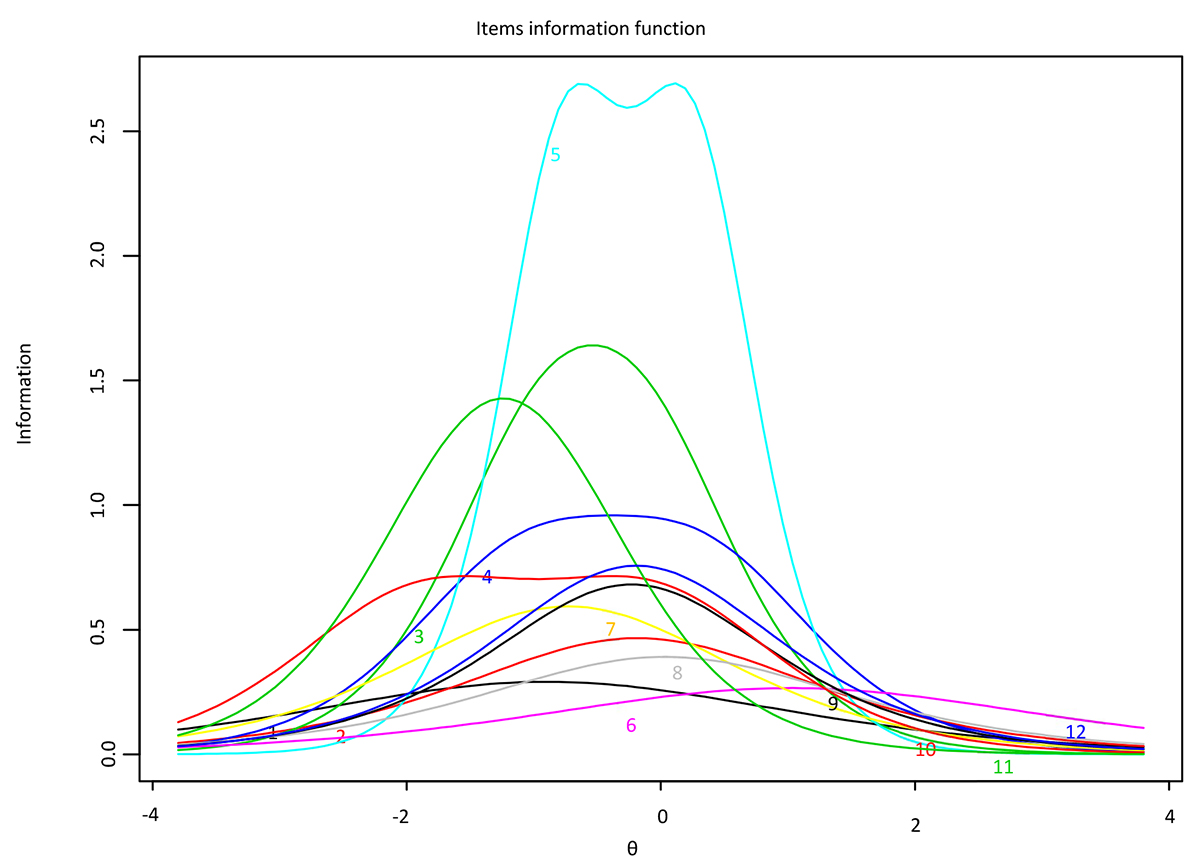 Item Information Function in the reestimated model.