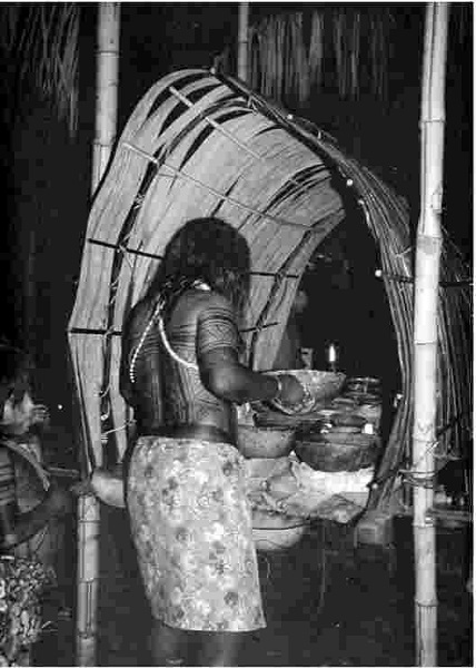 1981 - Muchacha embera organizando la chicha dulce para los jai 