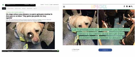 Captura de pantalla de dos noticias con la imagen. La Sexta a la izquierda y UPSOCL a la derecha