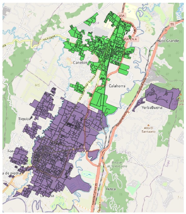 Municipalities of Ch�a and Cajic� (Scale 1:74961).