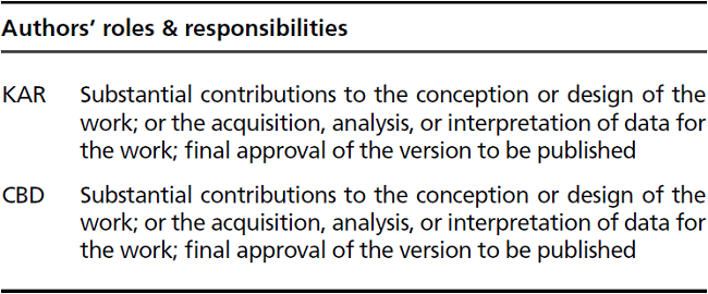 Authors' roles & responsibilities