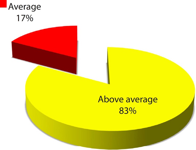 Overall score of the threedimensional heart model.