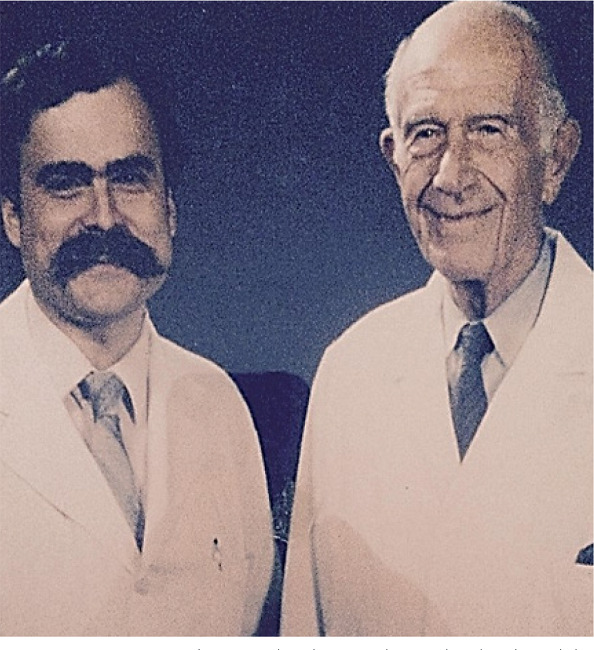 Drs. Tomas Salerno and Arthur Vineberg who developed the procedure of
							direct implantation of the internal mammary artery into the left
							ventricle for the relief of myocardial ischemia.