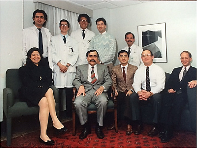 Tomas Salerno with graduating fellows from the University of Toronto
							in the 1980’s.