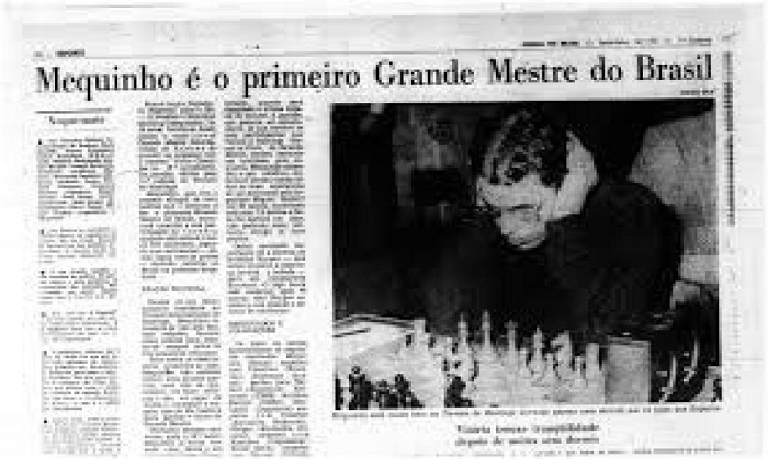 Mequinho is recognized as Grand Chess Master in Brazil, here
								playing in an international tournament.