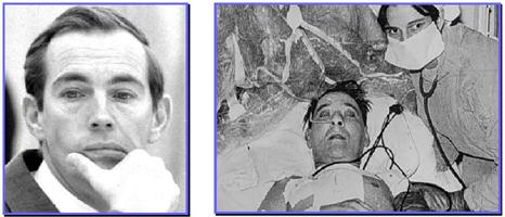 Dr. Barnard (left) and Washkansky, the first recipient,
                            (right).