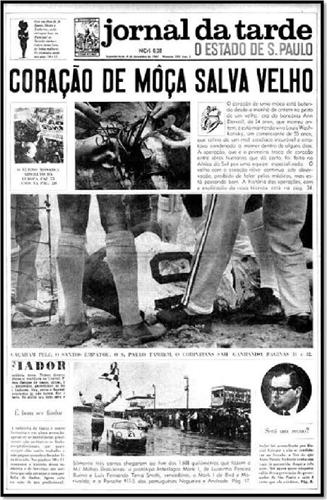 Headline of Jornal da Tarde (S&atilde;o Paulo newspaper) of December
                                4th, 1967.