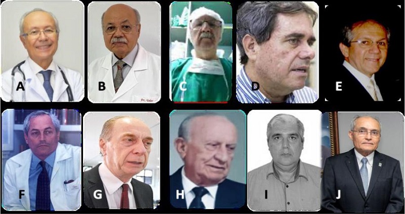 Coordinators of the Programa Nordeste de Transplante Card�aco (or
                                Northeast Heart Transplant Program) and their respective Brazilian
                                city/state. A) Jos� Wanderley (Macei�, Alagoas), B) Jos� Teles
                                (Aracaj�, Sergipe), C) Luiz Daniel Torres (Macei�, Alagoas), D)
                                Marcos Ramos (Aracaj�, Sergipe), E) Ricardo Lima (Recife,
                                Pernambuco), F) Mozart Escobar (Recife, Pernambuco), G) Ricardo
                                Lagreca (Natal, Rio Grande do Norte), H) Andr� Nunes (Natal, Rio
                                Grande do Norte), I) Paulo Porci�ncula (Salvador, Bahia), and J)
                                Jos� Glauco (Fortaleza, Cear�).