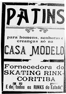 An&uacute;ncio de venda de patins, Casa Modelo. A Rep&uacute;blica, 17 dez. 1915, p. 3