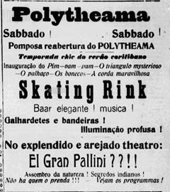 An&uacute;ncio do Polytheama. Di&aacute;rio da Tarde, 10 set. 1912, p. 3