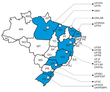 Universidades Federais brasileiras que aderiram ao modelo Universidade Nova