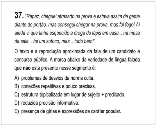Quest&atilde;o 37 SEE/RJ - Professor Docente I - Portugu&ecirc;s 2013