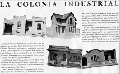 Publicidad de La Colonia Industrial, 1930.