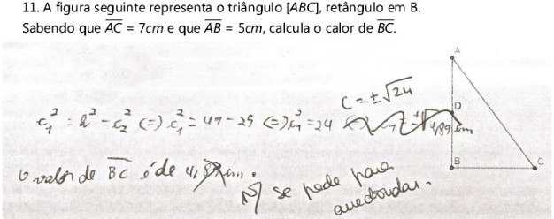 Resolução sobre o Teorema de Pitágoras do mesmo aluno no PTI
