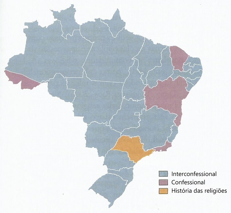 Modalidades do Ensino Religioso nos estados brasileiros