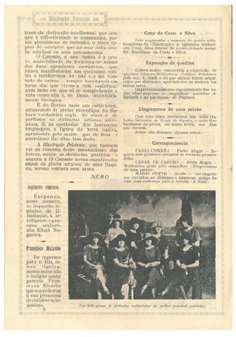 Imagem da página 2 do caderno central da revista Illustração Pelotense, de 1º de novembro de 1921 (ano III). A fotografia é em estilo carte de visite. Deixar-se fotografar por um profissional famoso no ramo demonstrava status social na época.