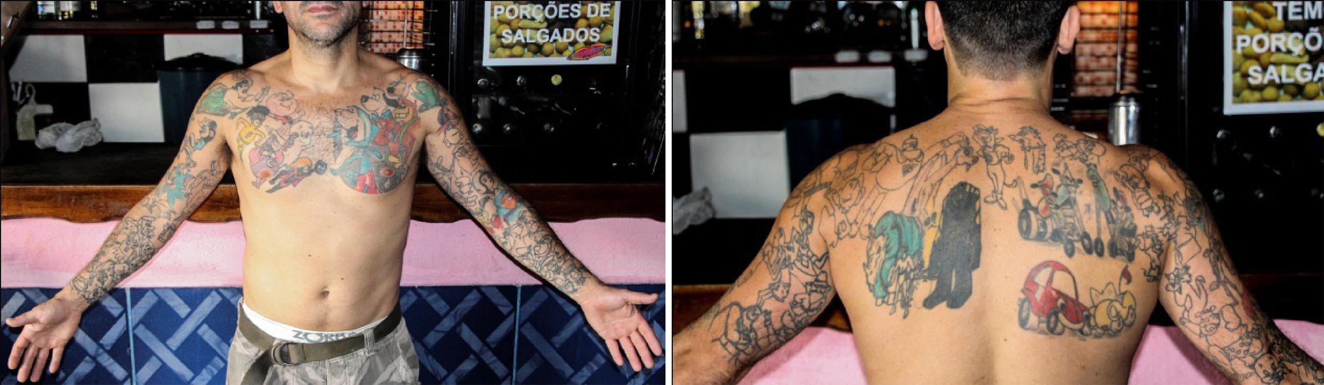 S&eacute;rie de fotos de PB com imagens de personagens.Fonte: do autor,
                        2015.