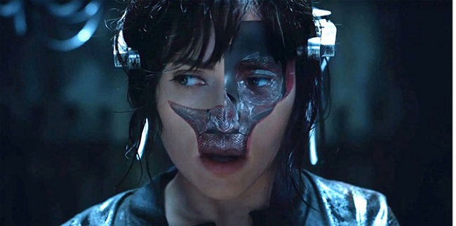 AScarlett Johansson em A vigilante do amanhã (2017)