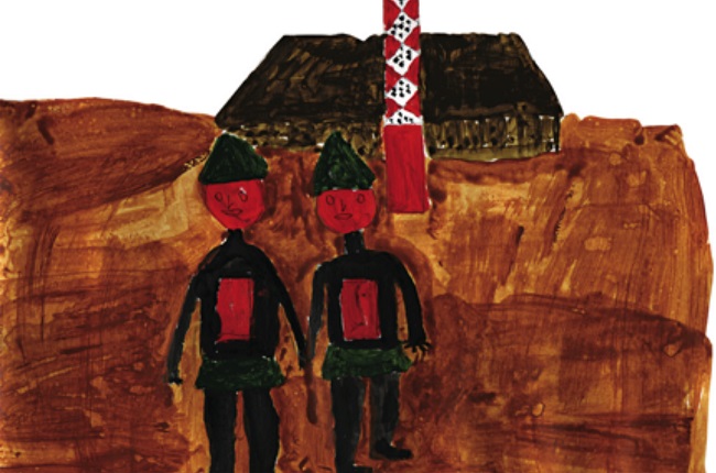Ilustra&ccedil;&atilde;o de dois X&ucirc;n&icirc;n (Morcego) para o livro Hitupm&atilde;&rsquo;ax (2008), pp. 110-111.
