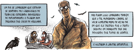 Posf&aacute;cio de Macuna&iacute;ma em quadrinhos . Abu e X (2016, p. 77).