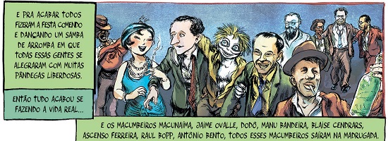 Macuna&iacute;ma em quadrinhos. Abu e X (2016, p. 49).