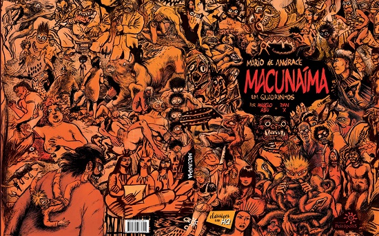 Capa e Contra capa de Macuna&iacute;ma em quadrinhos. Abu e X (2016).