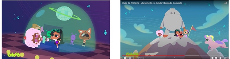 Prints das cenas finais do episódio Marshmelle e o celular.