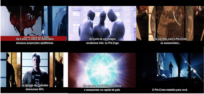 Propaganda institucional sobre a divisão Pré-Crime.