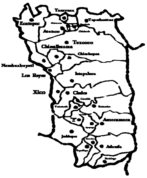 Colindancias de la regi&oacute;n oriente del Edo. Mex.