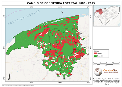 Cambio en la cobertura forestal 2005-2015