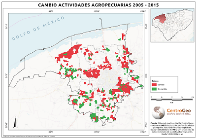 Cambio en las actividades agropecuarias 2005-2015 