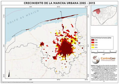 Crecimiento de la mancha urbana 2005-2015