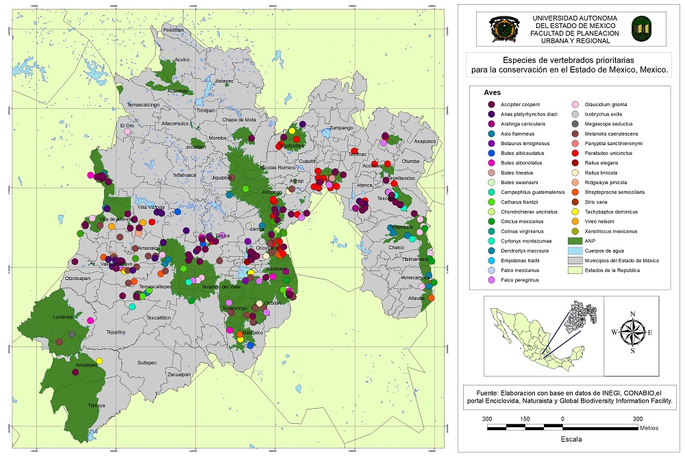 Distribuci�n de aves en las ANP del Estado de M�xico