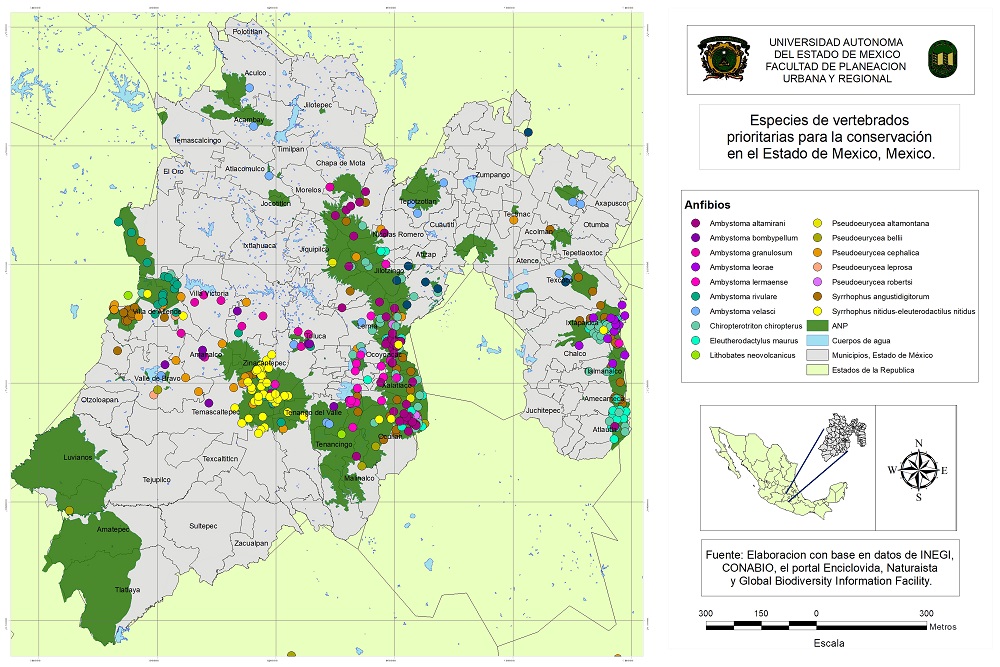Distribuci�n de anfibios en las ANP del Estado de M�xico
