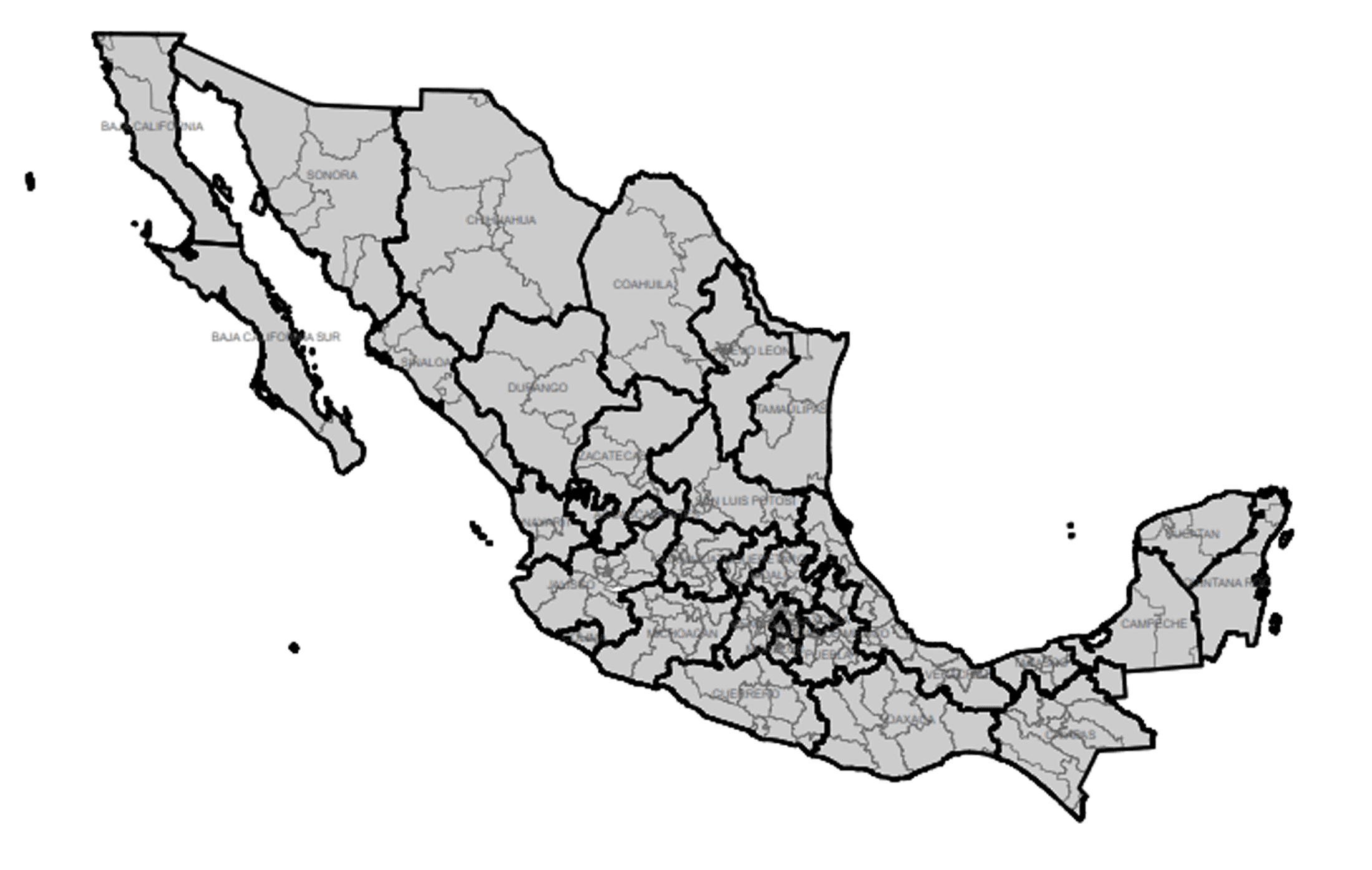 Distritos federales 2017 por entidad federativa