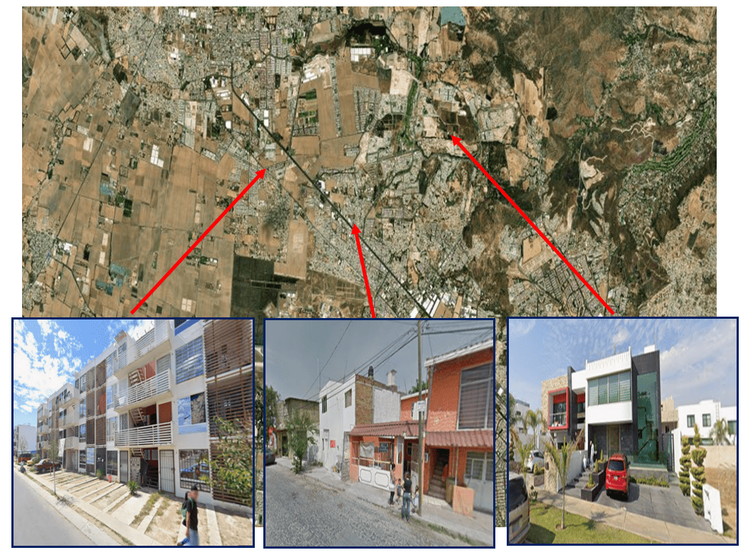 Edificaciones diversas en la zona periurbana Tesist�n &ndash; Guadalajara