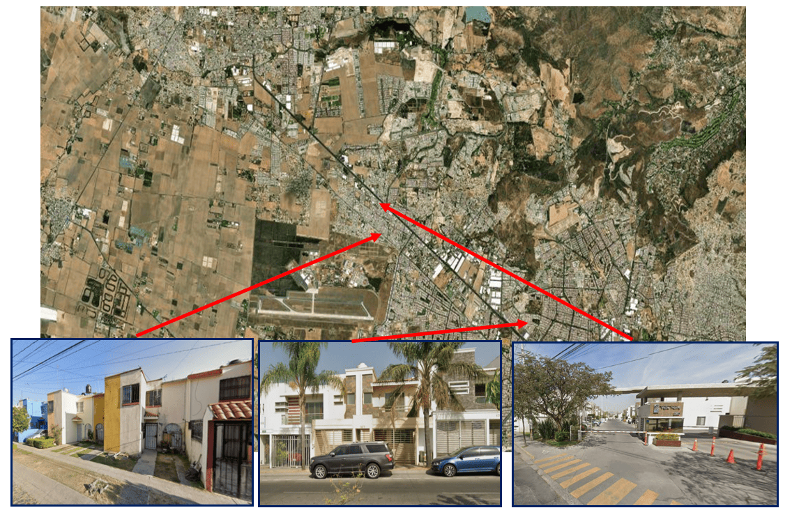 Edificaciones diversas en la zona periurbana Tesist�n &ndash; Guadalajara