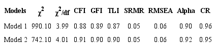 Fit Indices of the PCQ-24 models.