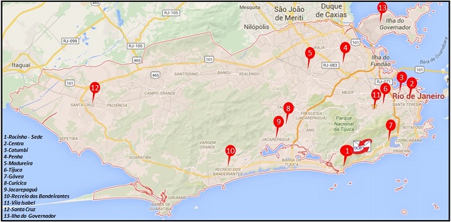 Franquias do GCA no Rio de Janeiro