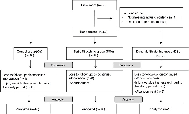 Flow diagram of volunteers throughout the study.