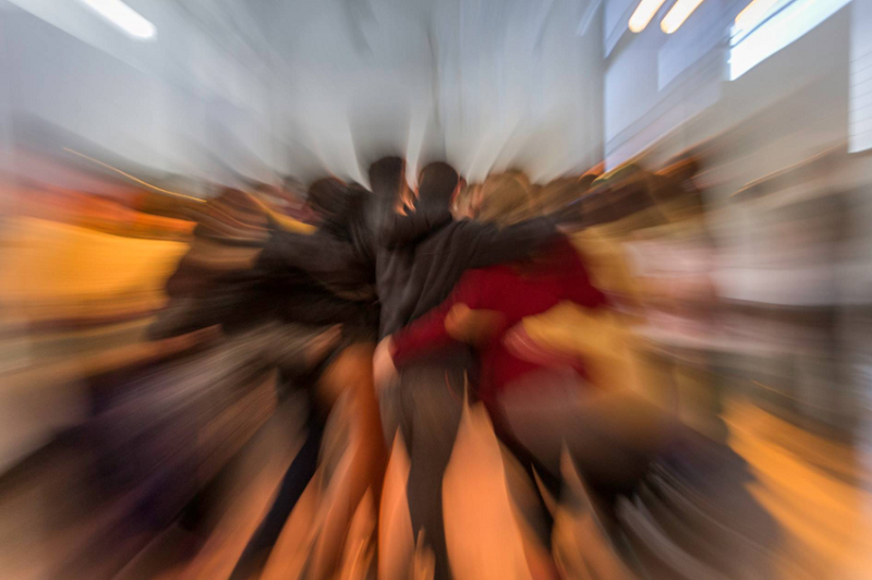 Ronda reflexiva final. Pasajes del Ni Una Menos, en la Bienal de Performance de Buenos Aires, 2017.