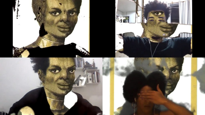 Registro da live-cena de tradução (Anastácia…, 2020).