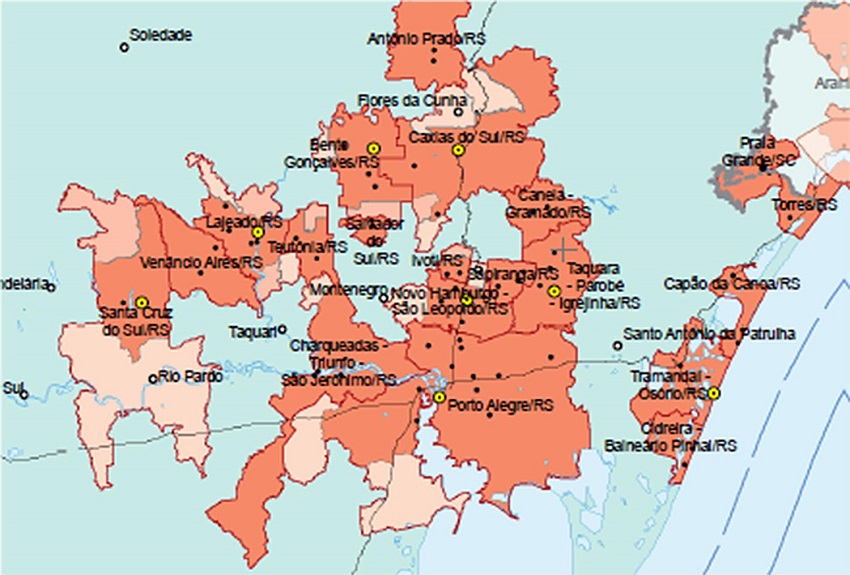 &ndash; Arranjos populacionais e contra&ccedil;&otilde;es urbanas no entorno de Porto Alegre