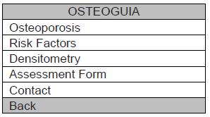 Reproduction of OSTEOGUIA app screen. Rio de Janeiro, 2017.