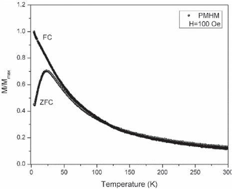 ZFC and FC magnetization curves at 100 Oe