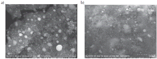 Micrografías de los filtros de a) PST y de b) PM10 del MCI-3
